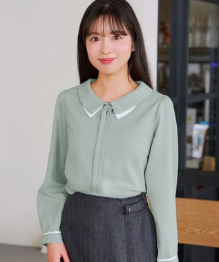 Tiaclasse レイヤードカラーブラウス ミント