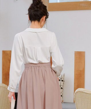 Tiaclasse レイヤードカラーブラウス オフホワイト