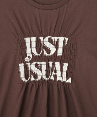 earth music&ecology シャーリングロゴTシャツ Brown