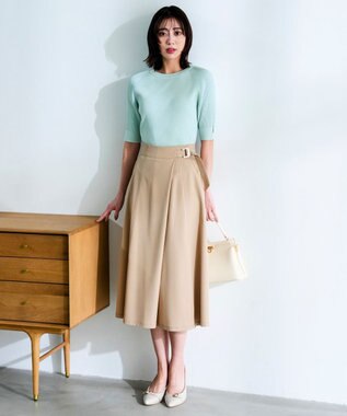 ANY SIS L コクーンスリーブ ニット アイスブルー