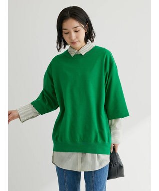 Green Parks コットンＵＳＡミニ裏毛七分袖トレＴＥＥ