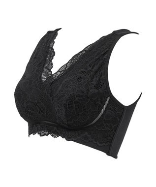 BRADELIS New York 【BRADELIS Me / ノンワイヤー・バストアップ】 カシュクールレーシィナイトブラ ブラック