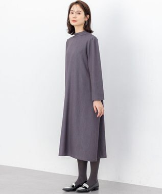 組曲 S 【前後着用可】ラメストライプボウタイ ワンピース グレー系1