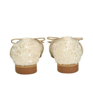 Bridget Birkin 【Bridget Birkin】ツイードスパンコールリボンパンプス アイボリー雑材