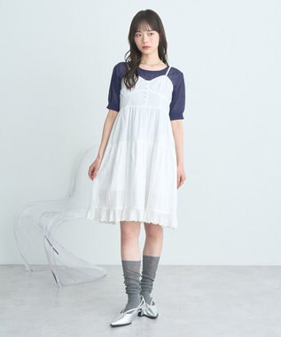 earth music&ecology ＳＥＴ２点シアーニットプルオーバー＋カーディガン Navy