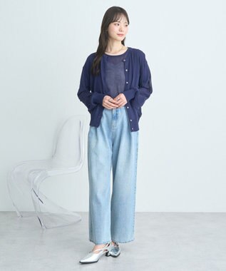 earth music&ecology ＳＥＴ２点シアーニットプルオーバー＋カーディガン Navy