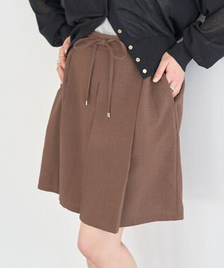 earth music&ecology 【セットアップ対応】ウエストリボンバミューダパンツ Brown