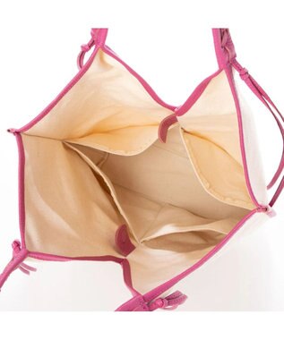 UNBILLION perche コットン×牛革付属トートバッグ L ピンク