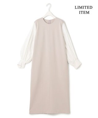 ICB L 【WEB限定・洗える】ストレッチポンチ ドッキングワンピース トープ系