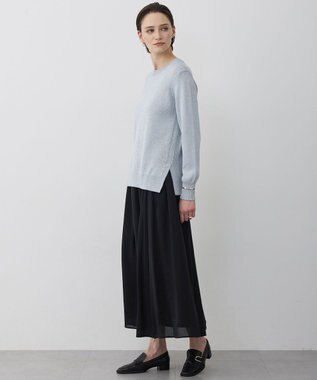 ICB L 【先行予約】 グロッシーペーパーブレンド クルーネックプルオーバー ライトデニム