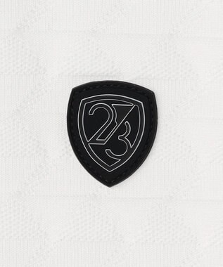 23区GOLF 【MEN】フラッグジャガードニットポロシャツ ストレッチ 半袖 ホワイト系