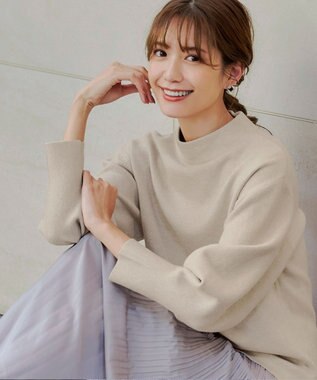 Tiaclasse 【洗える】モックネックジャガードニットプルオーバー アイボリー