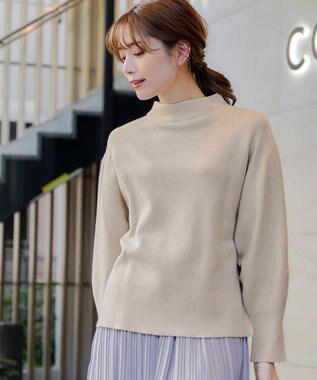 Tiaclasse 【洗える】モックネックジャガードニットプルオーバー アイボリー