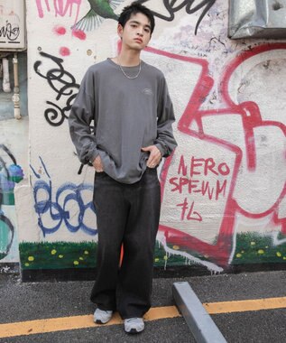 WEGO 【ユニセックス着用ITEM】ピグメントグラフィックT（LS） 柄1