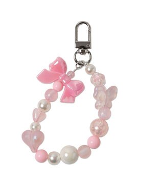 WEGO ビーズフープキーホルダーH ピンク