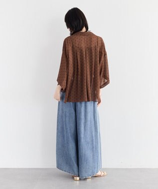 YECCA VECCA 【2点SET】キャミ付きシアードットシャツ Brown