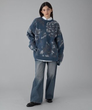 WEGO 【ユニセックス着用ITEM/MLサイズ展開】ファジーパターンプルオーバー ブルー