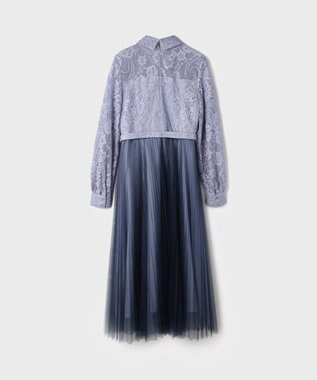GRACE CONTINENTAL コードレースプリーツワンピース ブルー