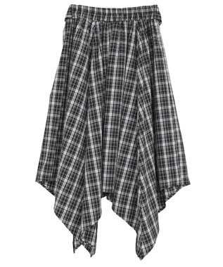 earth music&ecology イレヘムチェックシャツスカート Black