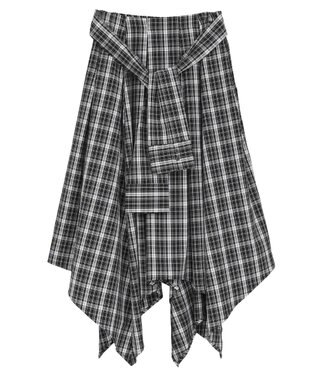 earth music&ecology イレヘムチェックシャツスカート Black