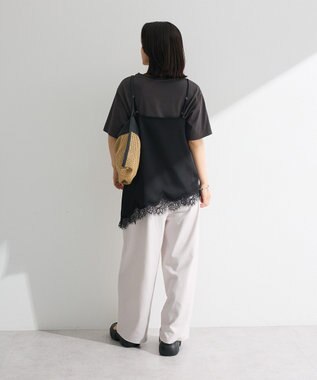 Green Parks レースドッキングサテンビスチェ Black
