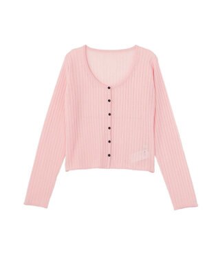earth music&ecology シアーリブカーディガン Pink