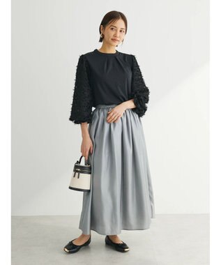 Green Parks 袖ジャガードドッキングプルオーバー Black