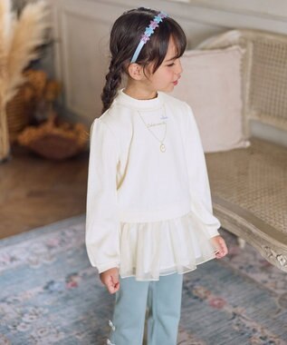 ANY KIDS 裏起毛 ネックレス トレーナー ホワイト