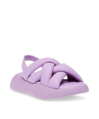 STEVE MADDEN HAZZIE 厚底パフィーストラップサンダル ラベンダー