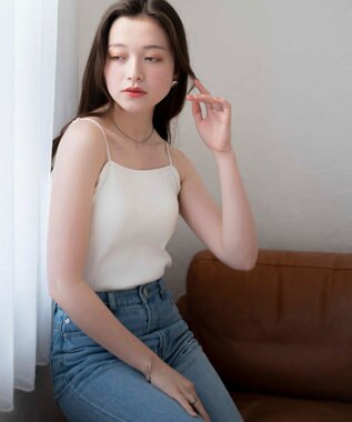 WEGO 【カップ付き/SMサイズ展開】なちゅ盛れカップインキャミ オフホワイト