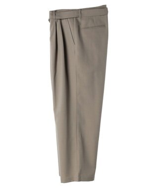 CRAFT STANDARD BOUTIQUE ポリエステルツイルベルテッドパンツ Gray Beige