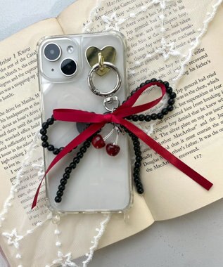 WEGO チェリーリボンビーズキーホルダー