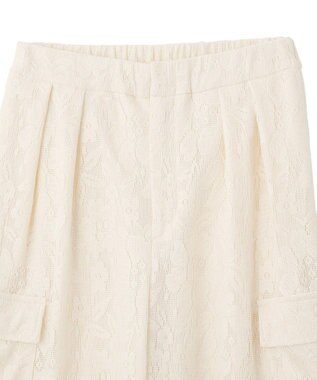 earth music&ecology 総レースカーゴパンツ Ivory