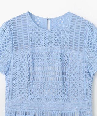 GRACE CONTINENTAL メッシュレースワンピース ブルー