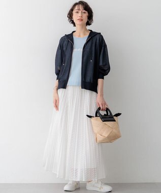 23区 VIOLAd'ORO アバカメッシュ レザーハンドル バケツバッグ ベージュ系