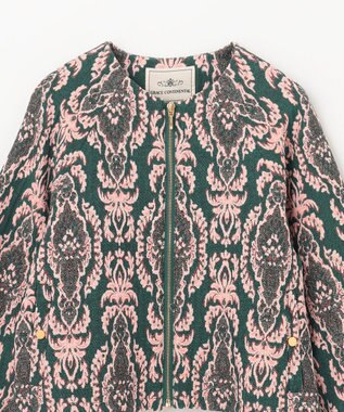 GRACE CONTINENTAL オーナメントジャガードジャケット グリーン