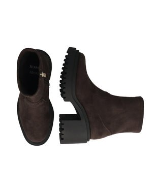 Bridget Birkin 【Round About】厚底ラギットソールストレッチブーツ ダークブラウンスウェード