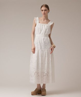 GRACE CONTINENTAL カットワーク刺繍ワンピース ホワイト