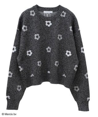 Green Parks Ｍｉｆｆｙ／フラワージャガードニットプルオーバー Black