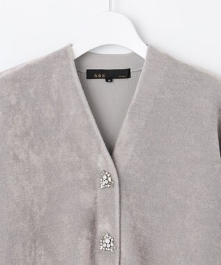 自由区 【Premium Collection】キュプラシェニール カーディガン ライトグレー系