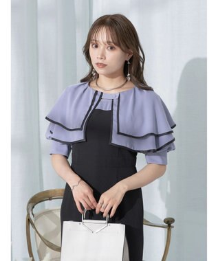 earth music&ecology パイピング衿付きドッキングワンピース Black