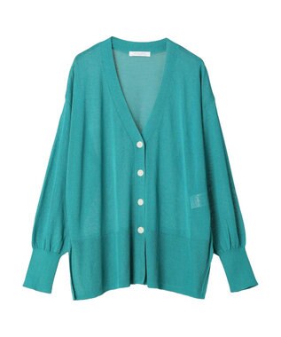 Green Parks 接触冷感Ｖネックカーデ Blue Green