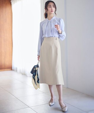 ANY SIS L 【洗える】4WAYボウタイ ブラウス ライトブルー