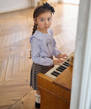 ANY KIDS 【WEB限定】7days プリント 長袖Tシャツ サックスブルー×音符