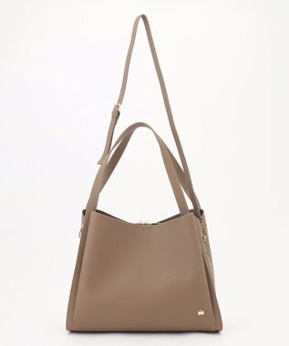 LA BAGAGERIE ソフトシュリンク2WAYハンドバッグ large グレージュ