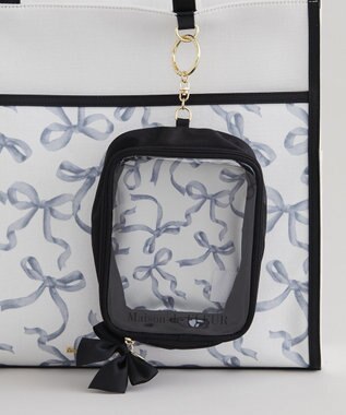 Maison de FLEUR リボンプリントクリアポーチ Black
