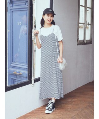 earth music&ecology チェックキャミワンピース Check Black