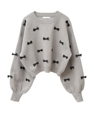 Green Parks ・ｓｗｉｎｇ　ｂｙ　メニーリボンニット Dark Gray Mixture