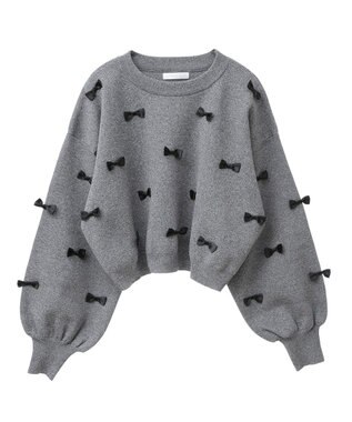 Green Parks ・ｓｗｉｎｇ　ｂｙ　メニーリボンニット Dark Gray Mixture