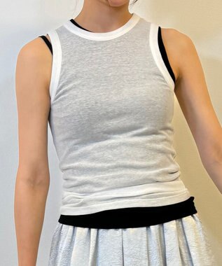 NAVE 【Nave・otona MUSE別注/洗える】レイヤードカットソー 2枚セット ブラック系